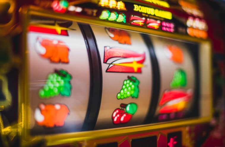 classic slot machine with a fruit theme